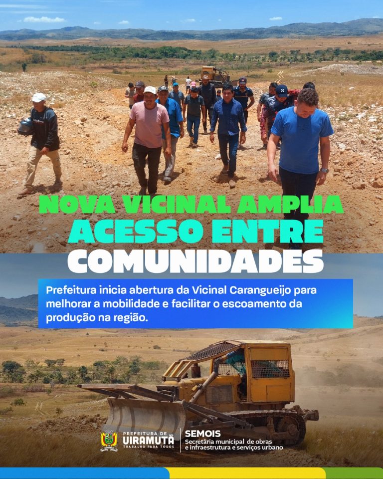 Prefeitura de Uiramutã avança na abertura e estruturação da Vicinal Carangueijo